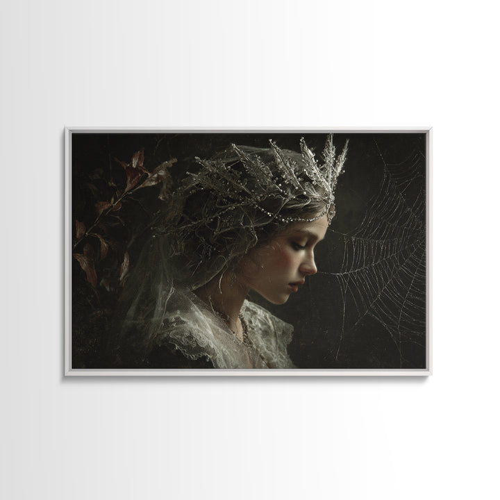 The Spiderweb Crown, Symbolist Gothic Landscape, Landscape Wall Art, Gothic Horror Wall Art, Canvas Print, Halloween Wall Art