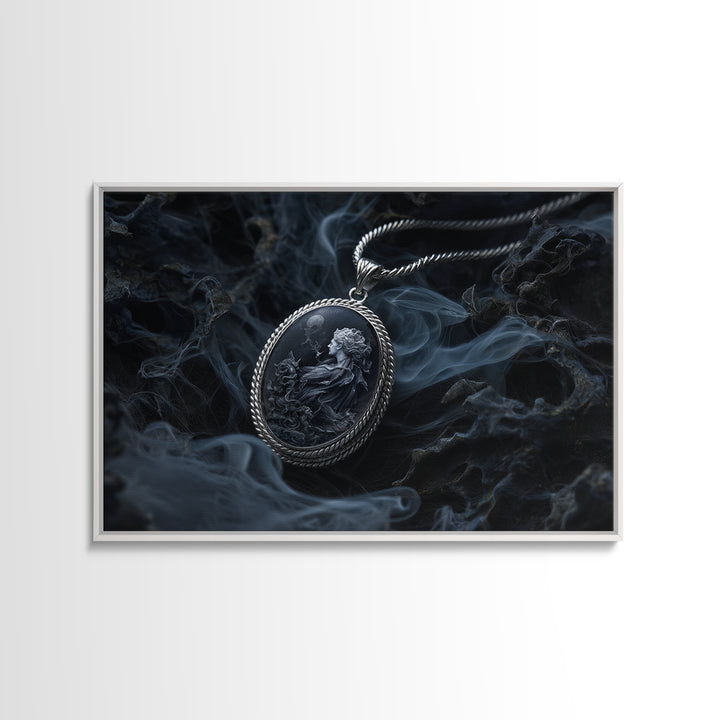 The Moonstone Amulet, Medieval Grotesque Art, Landscape Wall Art, Macabre Wall Art, Canvas Print, Halloween Wall Art, Horror Wall Art