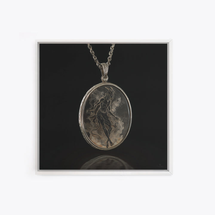 The Moonstone Amulet, Dark Symbolist Art, Square Wall Art, Dark Fantasy Wall Art, Canvas Print, Halloween Wall Art