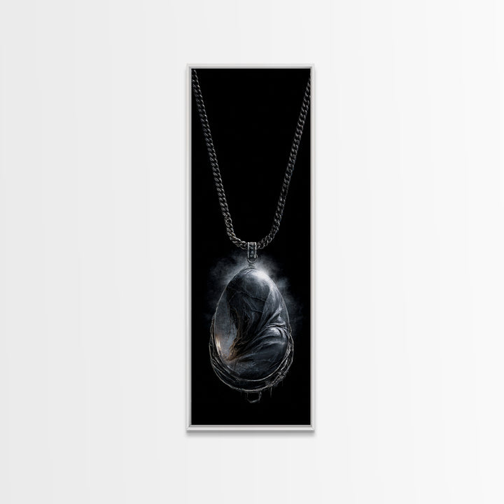 The Moonstone Amulet, Surreal Apocalyptic Art, Tall Narrow Wall Art, Gothic Horror Wall Art, Canvas Print, Halloween Wall Art