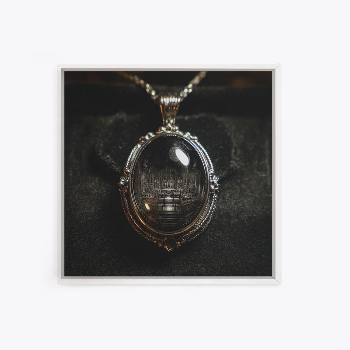 The Moonstone Amulet, Biomechanical Horror Art, Square Wall Art, Gothic Horror Wall Art, Canvas Print, Halloween Wall Art, Spooky Wall Decor