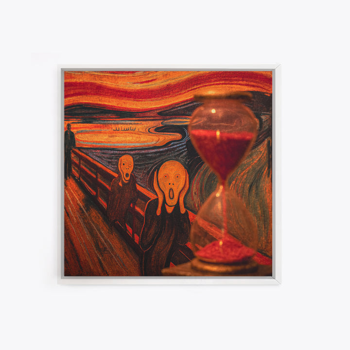 The Crimson Hourglass, Expressionist Gothic Art, Square Wall Art, Dark Halloween Decor, Canvas Print, Halloween Wall Art, Gothic Home Decor