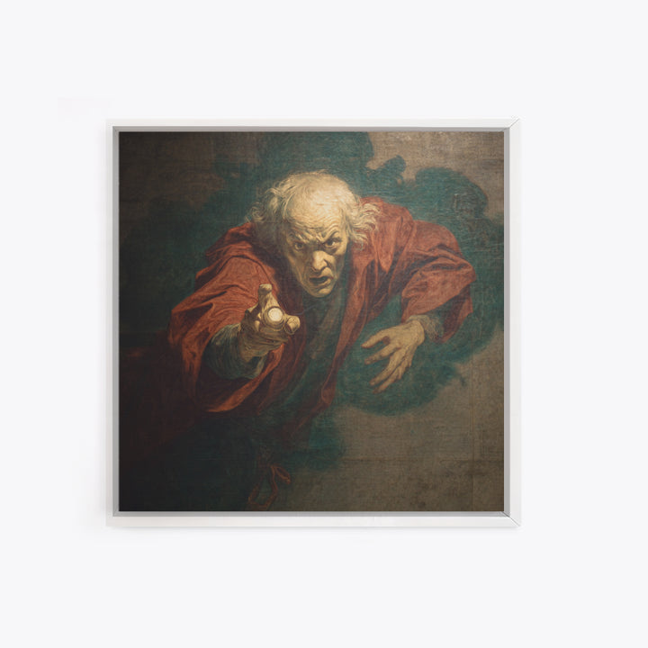 The Haunted Portrait, Dark Renaissance Art, Square Wall Art, Dark Fantasy Wall Art, Canvas Print, Halloween Wall Art