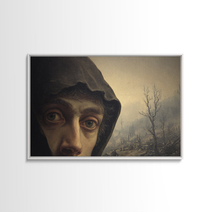 The Haunted Portrait, Romantic Gothic Landscape, Landscape Wall Art, Dark Fantasy Wall Art, Canvas Print, Halloween Wall Art