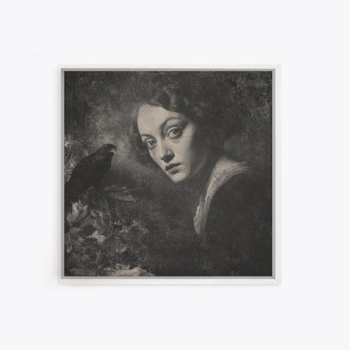 The Haunted Portrait, Symbolist Dream Art, Square Wall Art, Gothic Horror Wall Art, Framed Canvas Print, Halloween Wall Art