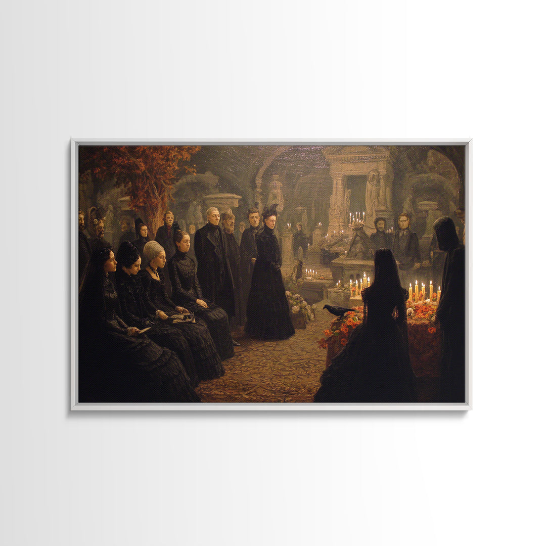 Victorian Mourning Halloween, Romantic Gothic Landscape, Landscape Wall Art, Macabre Wall Art, Canvas Print, Halloween Wall Art