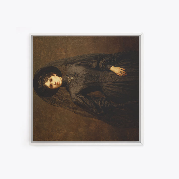 Victorian Mourning Halloween, Dark Symbolist Art, Square Wall Art, Macabre Wall Art, Canvas Print, Halloween Wall Art