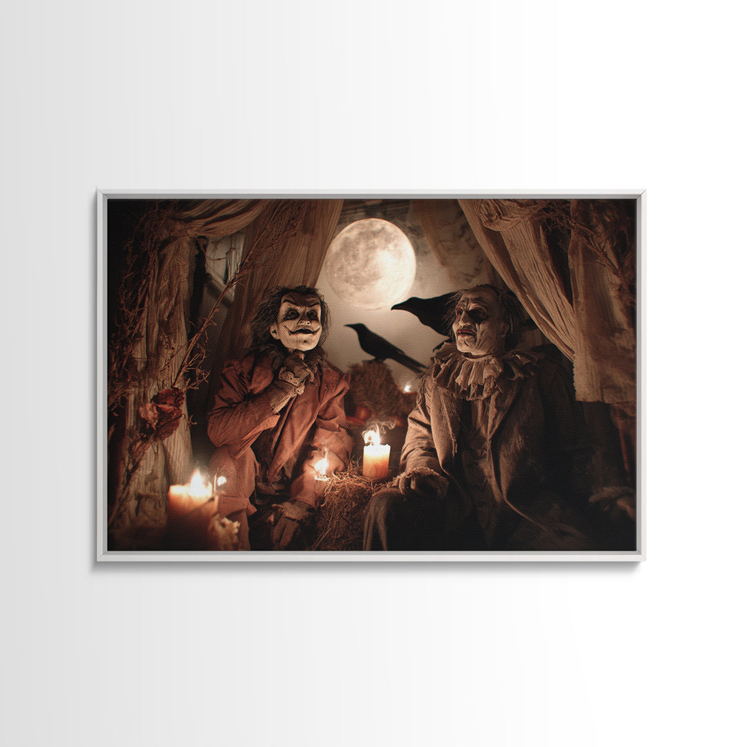 1950s Halloween Nostalgia, Gothic Nightmare Art, Landscape Wall Art, Gothic Horror Wall Art, Framed Canvas Print, Halloween Wall Art