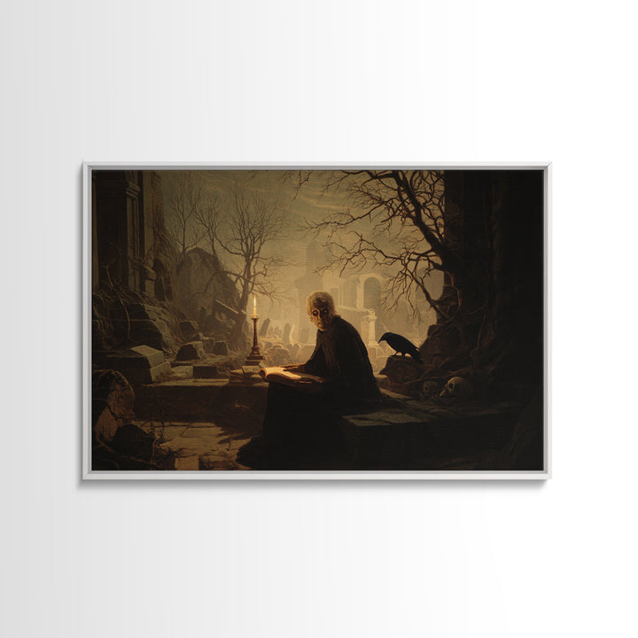 Dark Academia Halloween, Romantic Gothic Landscape, Landscape Wall Art, Gothic Horror Wall Art, Canvas Print, Halloween Wall Art