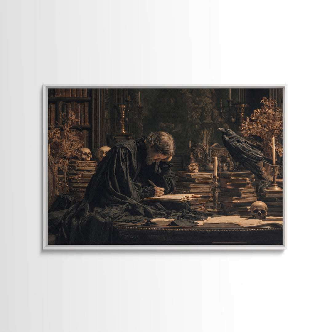 Dark Academia Halloween, Symbolist Gothic Landscape, Landscape Wall Art, Macabre Wall Art, Framed Canvas Print, Halloween Wall Art