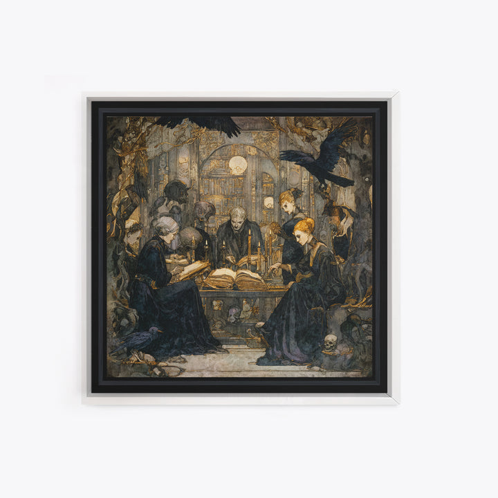 Dark Academia Halloween, Dark Symbolist Art, Square Wall Art, Dark Fantasy Wall Art, Framed Canvas Print, Halloween Wall Art