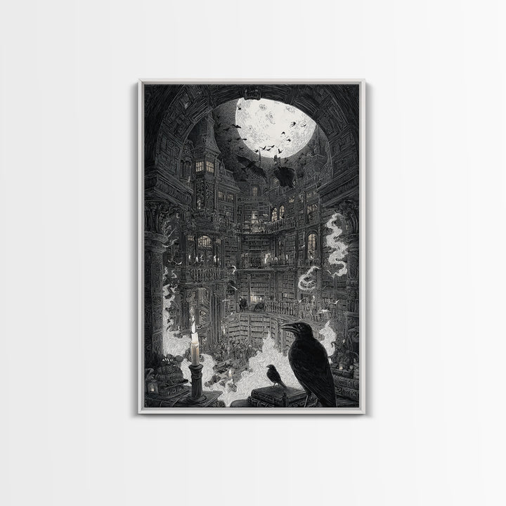 Dark Academia Halloween, Victorian Macabre Art, Vertical Wall Art, Dark Halloween Decor, Framed Canvas Print, Halloween Wall Art