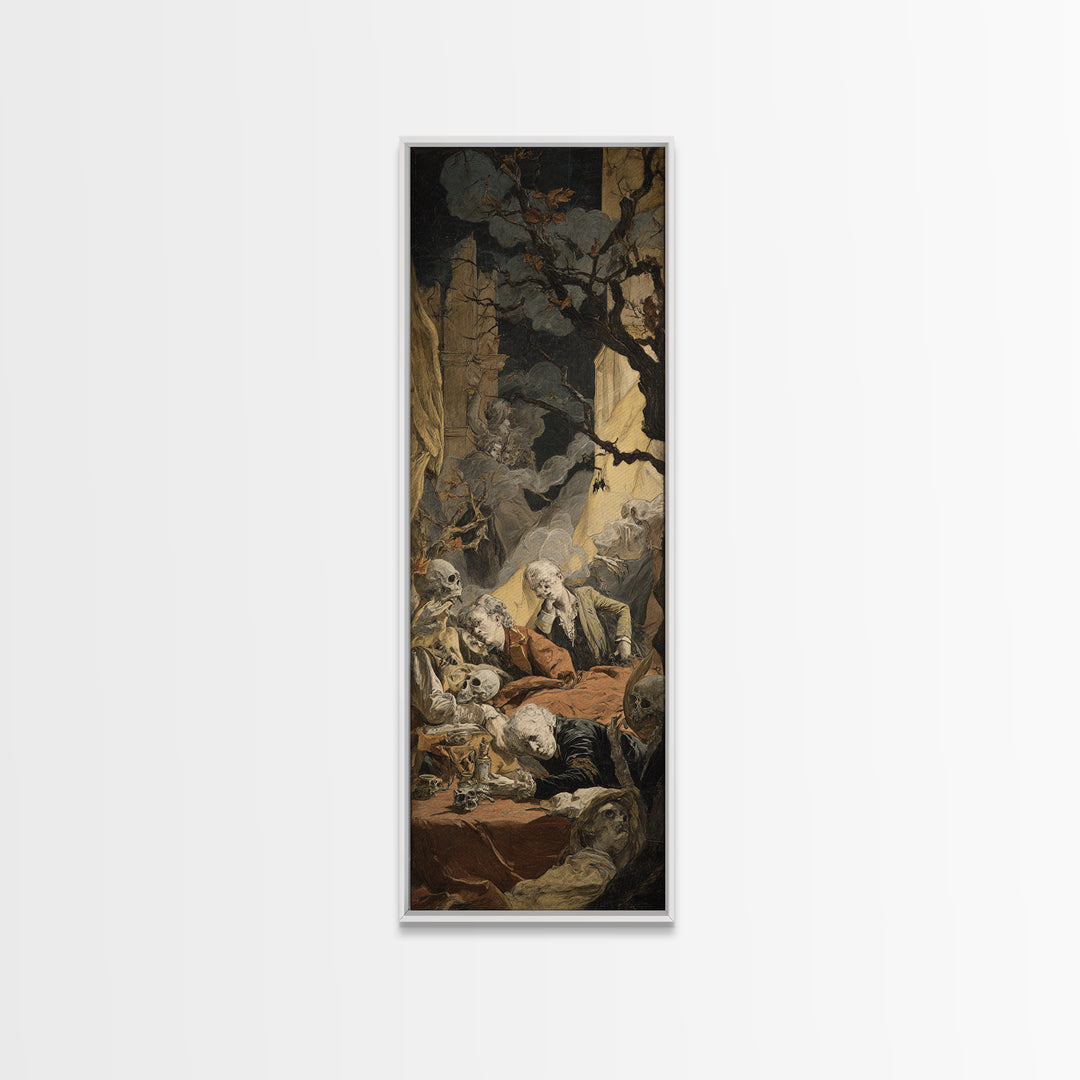 Gothic Romance, Gothic Nightmare Art, Tall Narrow Wall Art, Macabre Wall Art, Framed Canvas Print, Halloween Wall Art, Halloween Decor