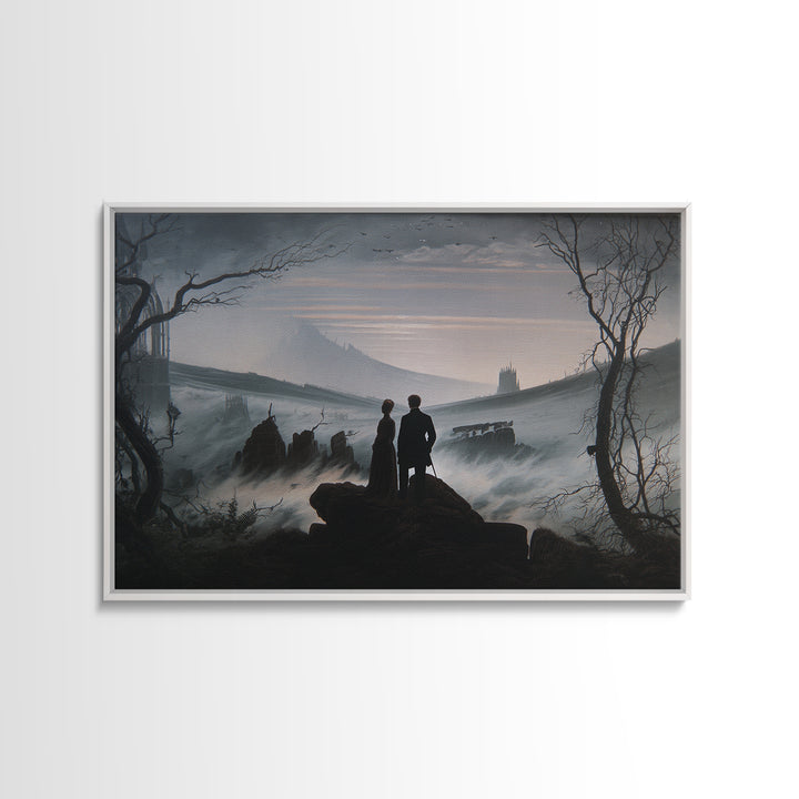 Gothic Romance, Romantic Gothic Landscape, Landscape Wall Art, Dark Fantasy Wall Art, Framed Canvas Print, Halloween Wall Art