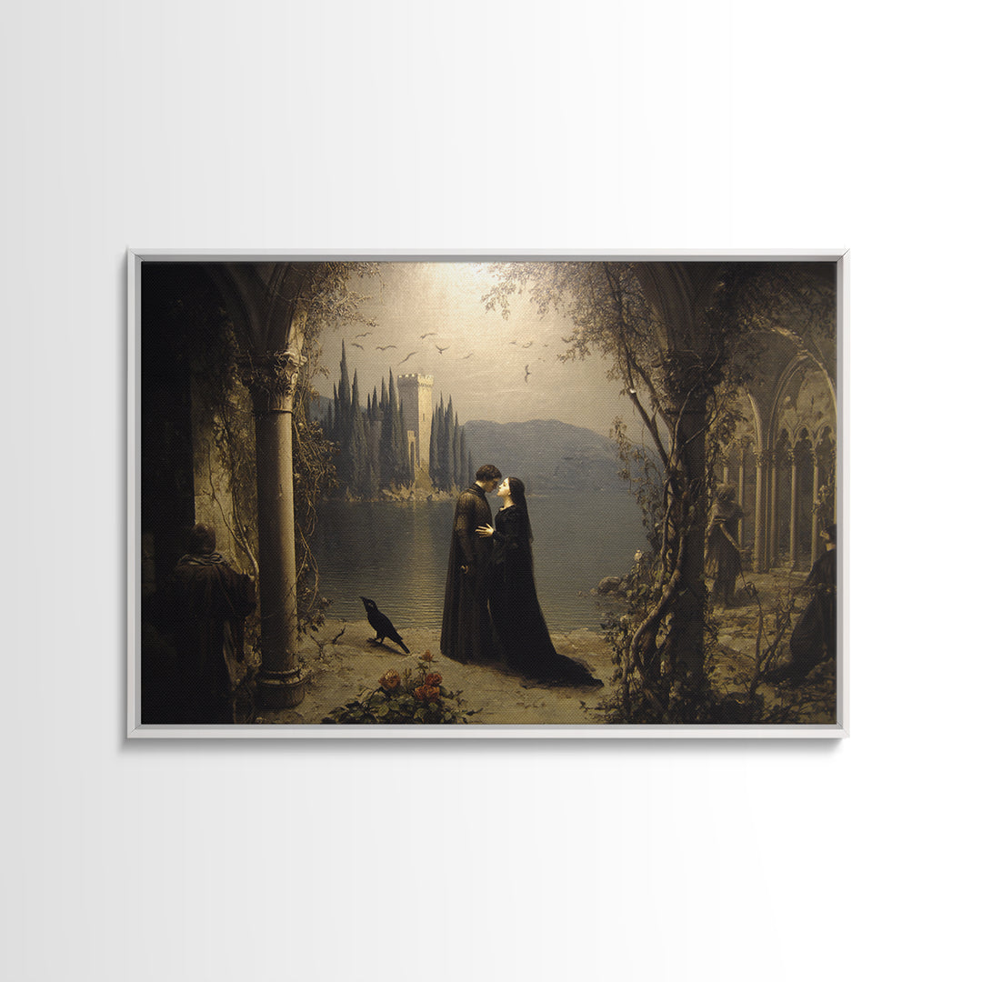 Gothic Romance, Symbolist Gothic Landscape, Landscape Wall Art, Macabre Wall Art, Canvas Print, Halloween Wall Art, Halloween Decor