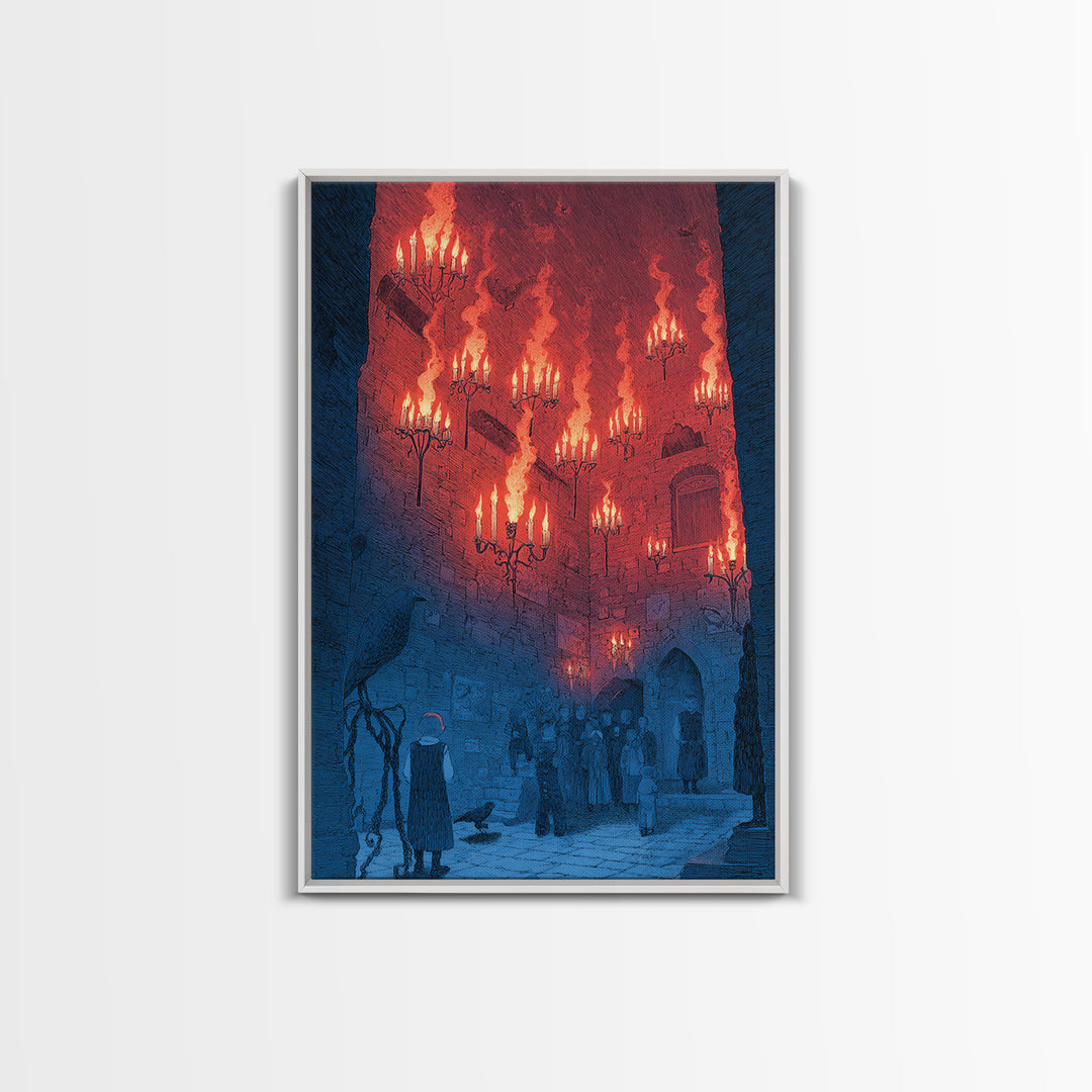 The Candlelit Crypt, Victorian Macabre Art, Vertical Wall Art, Dark Halloween Decor, Canvas Print, Halloween Wall Art, Dark Fantasy Art