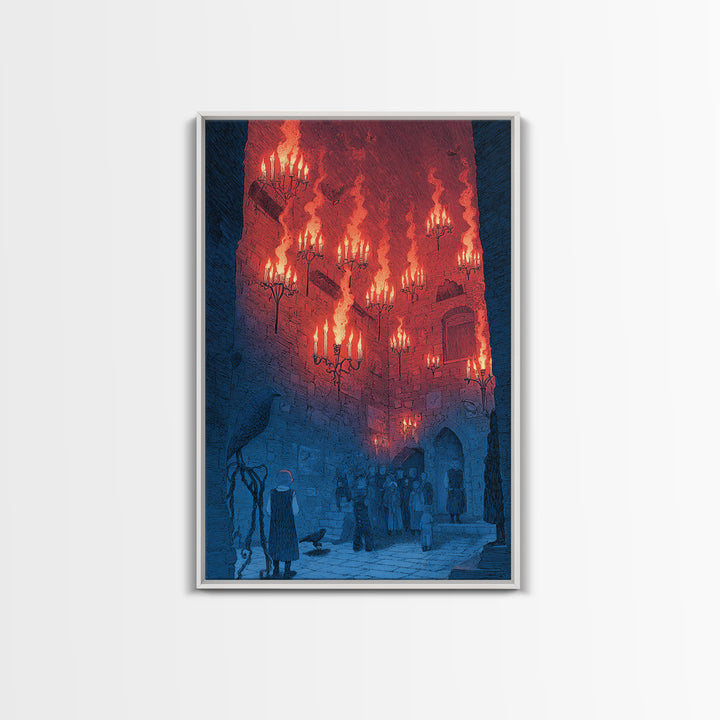 The Candlelit Crypt, Victorian Macabre Art, Vertical Wall Art, Dark Halloween Decor, Canvas Print, Halloween Wall Art, Dark Fantasy Art