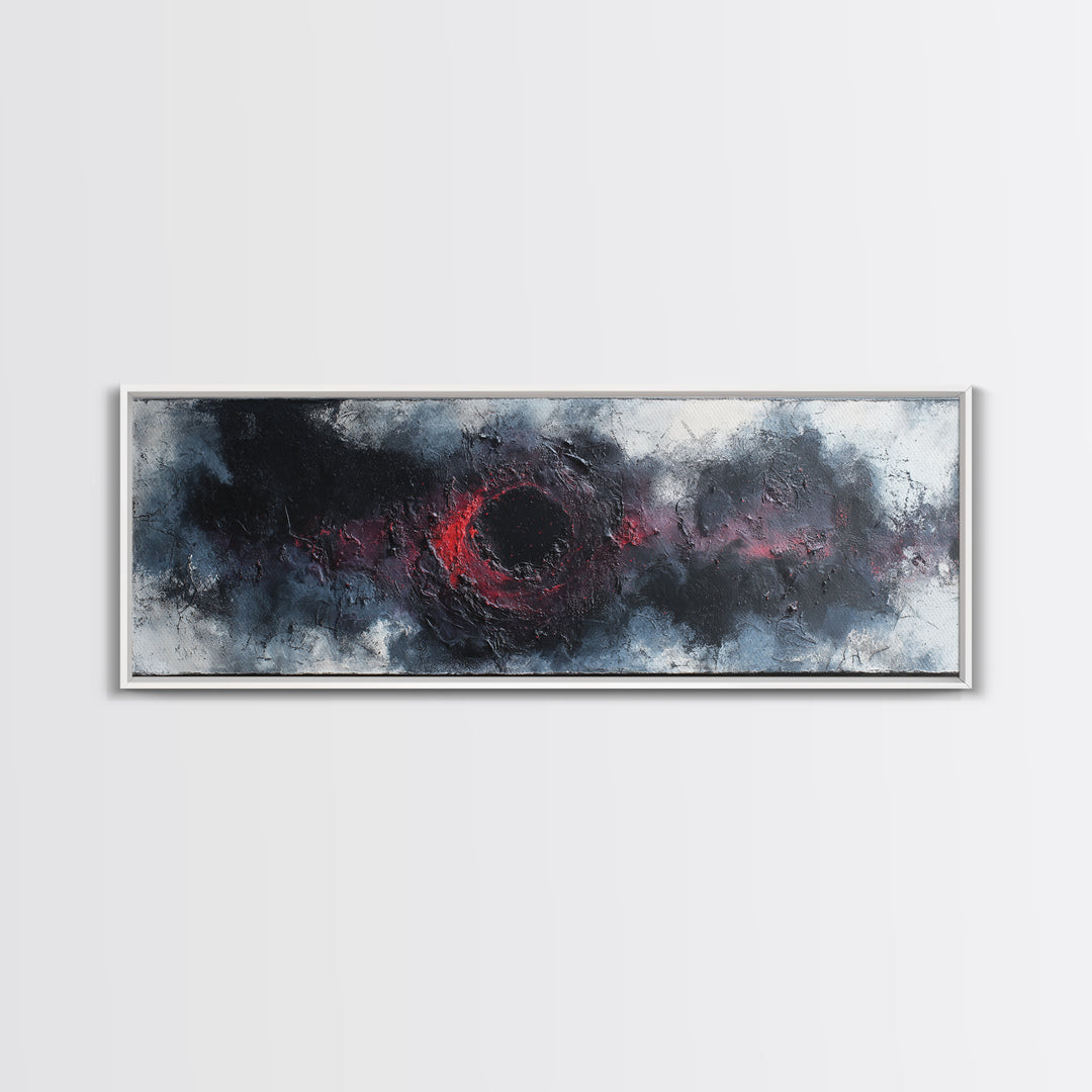 Deep Charcoal Abstract Canvas Print, Dark Art, Gothic Wall Art, Living Room Decor, Nocturne, Spooky Decor, Gallery Decor, DAR-3x1-13
