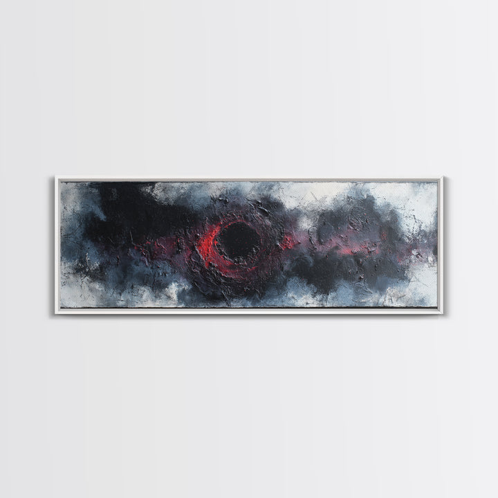 Deep Charcoal Abstract Canvas Print, Dark Art, Gothic Wall Art, Living Room Decor, Nocturne, Spooky Decor, Gallery Decor, DAR-3x1-13