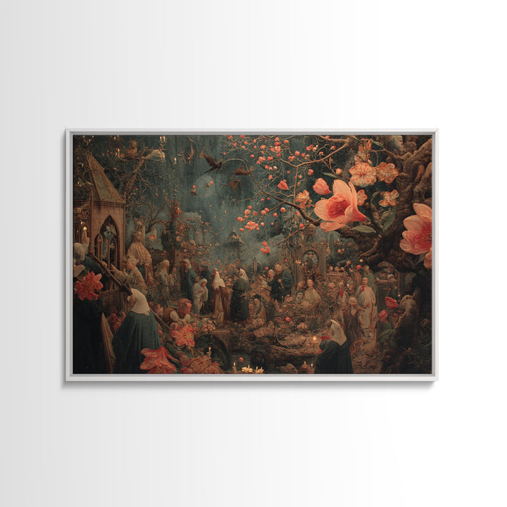 The Poison Garden, Medieval Grotesque Art, Landscape Wall Art, Gothic Horror Wall Art, Canvas Print, Halloween Wall Art