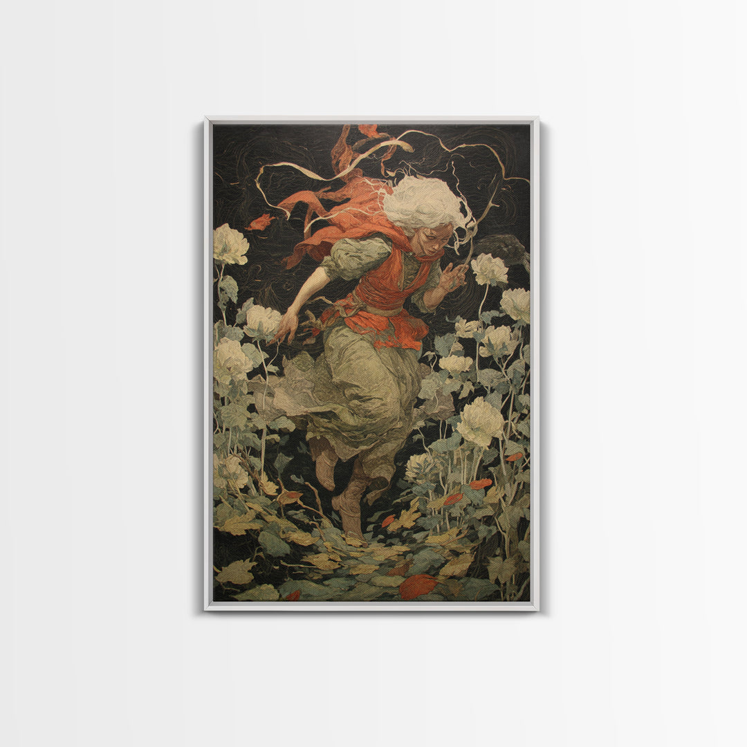 The Poison Garden, Dark Renaissance Art, Vertical Wall Art, Gothic Horror Wall Art, Canvas Print, Halloween Wall Art