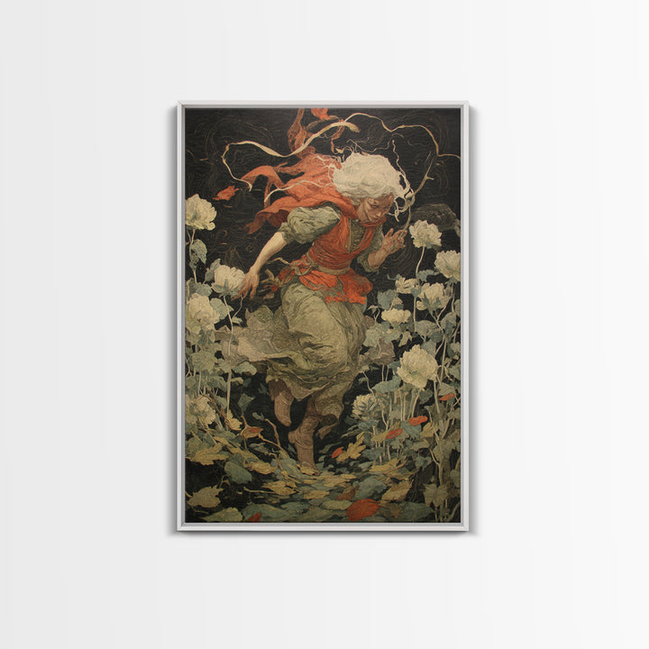 The Poison Garden, Dark Renaissance Art, Vertical Wall Art, Gothic Horror Wall Art, Canvas Print, Halloween Wall Art