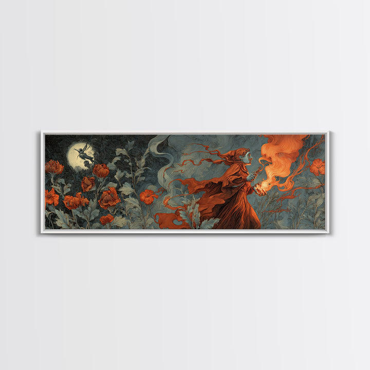The Poison Garden, Visionary Gothic Art, Extra Wide Wall Art, Macabre Wall Art, Canvas Print, Halloween Wall Art, Gothic Home Decor