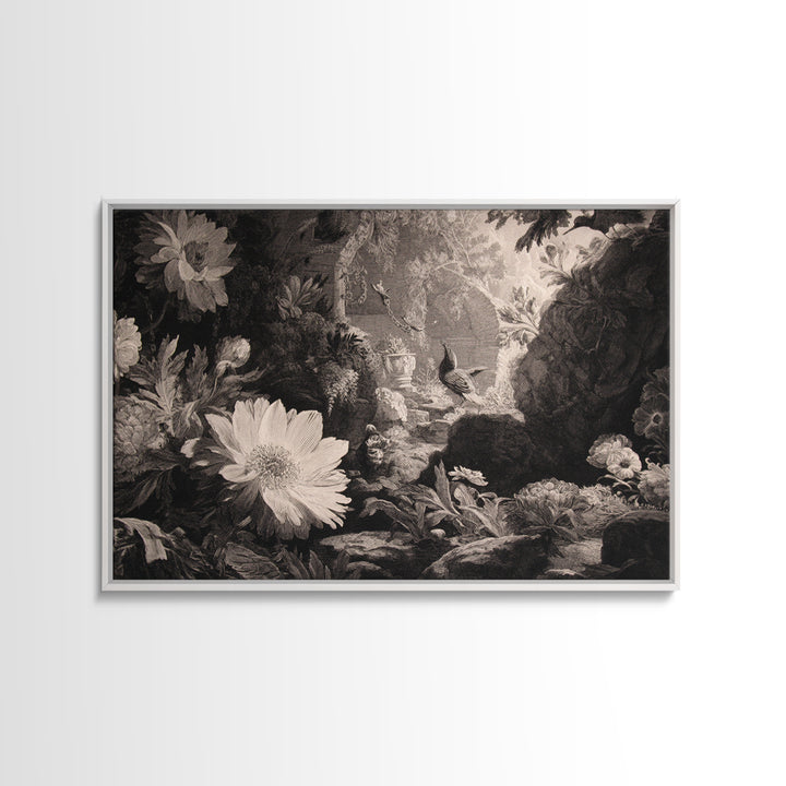 The Poison Garden, Architectural Etching Art, Landscape Wall Art, Macabre Wall Art, Canvas Print, Halloween Wall Art