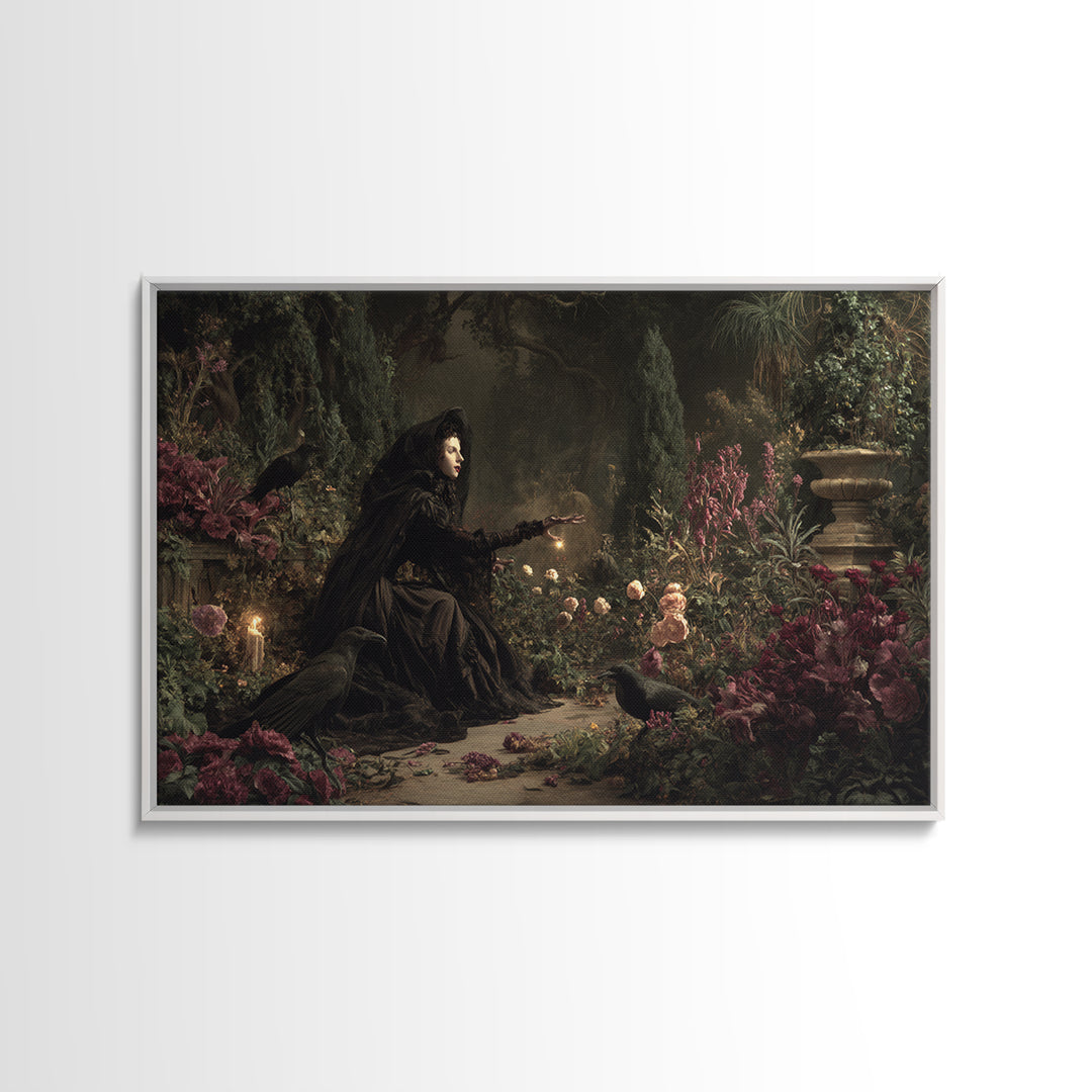 The Poison Garden, Symbolist Gothic Landscape, Landscape Wall Art, Gothic Horror Wall Art, Framed Canvas Print, Halloween Wall Art