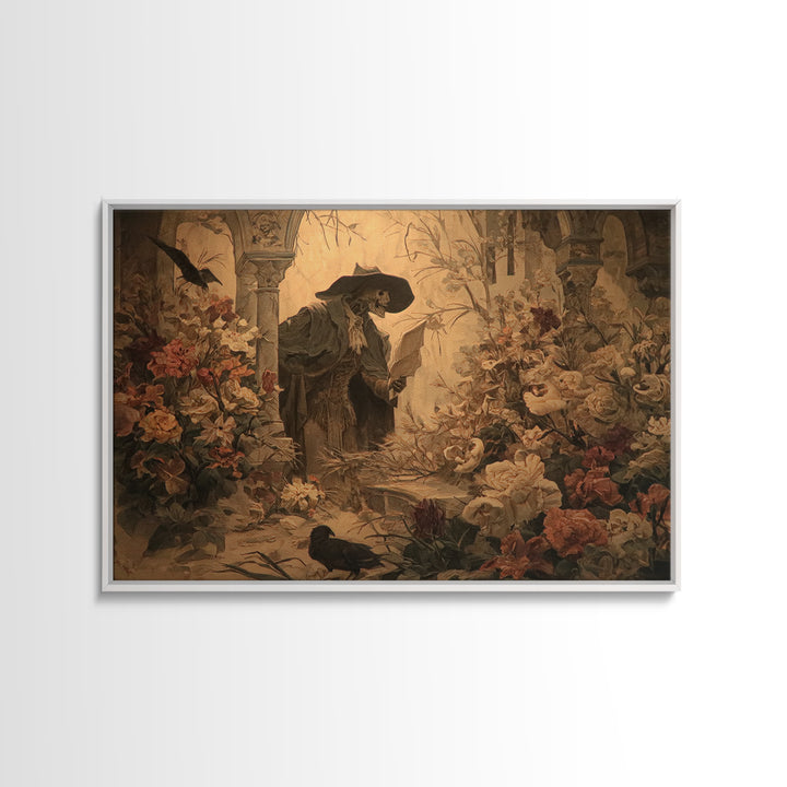 The Poison Garden, Symbolist Etching Art, Landscape Wall Art, Dark Fantasy Wall Art, Canvas Print, Halloween Wall Art, Spooky Wall Decor