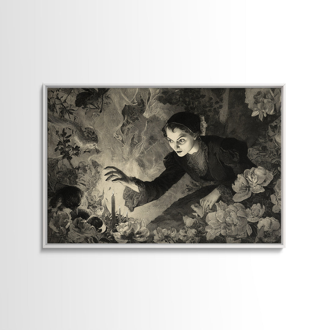The Poison Garden, Expressionist Nightmare Art, Landscape Wall Art, Dark Fantasy Wall Art, Canvas Print, Halloween Wall Art