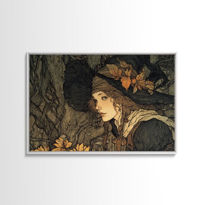 The Poison Garden, Gothic Storybook Art, Landscape Wall Art, Dark Fantasy Wall Art, Framed Canvas Print, Halloween Wall Art
