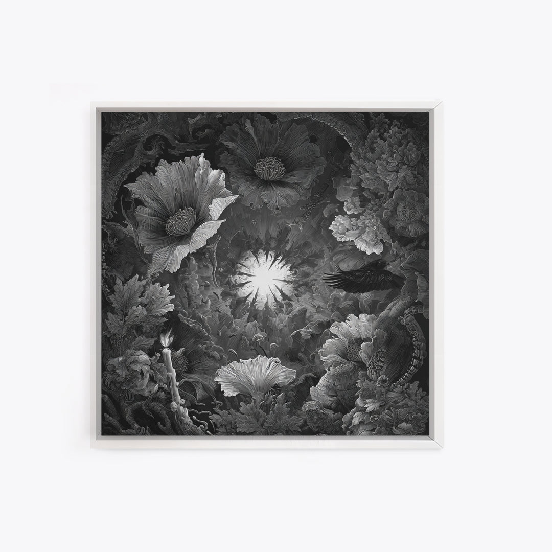 The Poison Garden, Biomechanical Horror Art, Square Wall Art, Dark Halloween Decor, Canvas Print, Halloween Wall Art, Macabre Wall Art