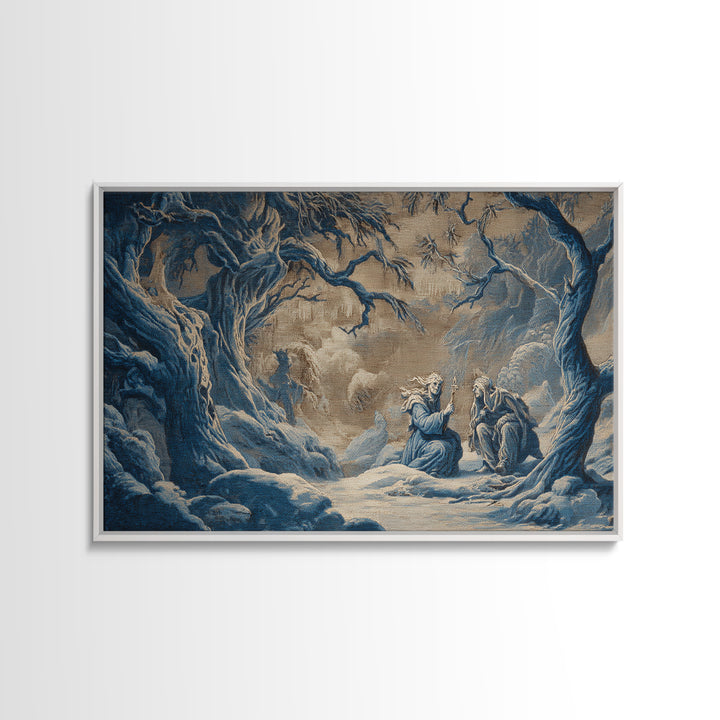 Frozen Halloween, Baroque Witchcraft Art, Landscape Wall Art, Dark Fantasy Wall Art, Framed Canvas Print, Halloween Wall Art