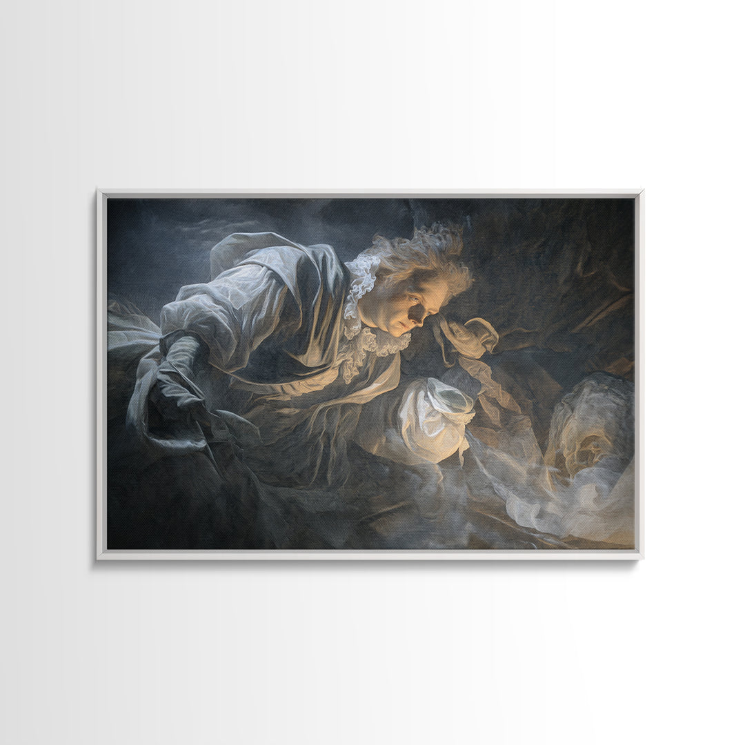 Frozen Halloween, Gothic Nightmare Art, Landscape Wall Art, Dark Fantasy Wall Art, Framed Canvas Print, Halloween Wall Art