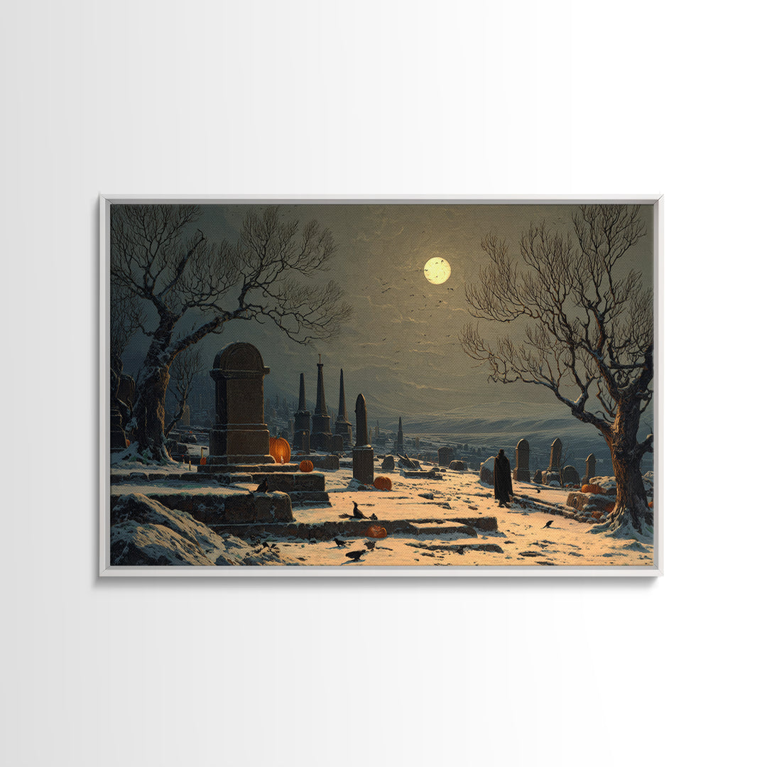 Frozen Halloween, Romantic Gothic Landscape, Landscape Wall Art, Macabre Wall Art, Canvas Print, Halloween Wall Art