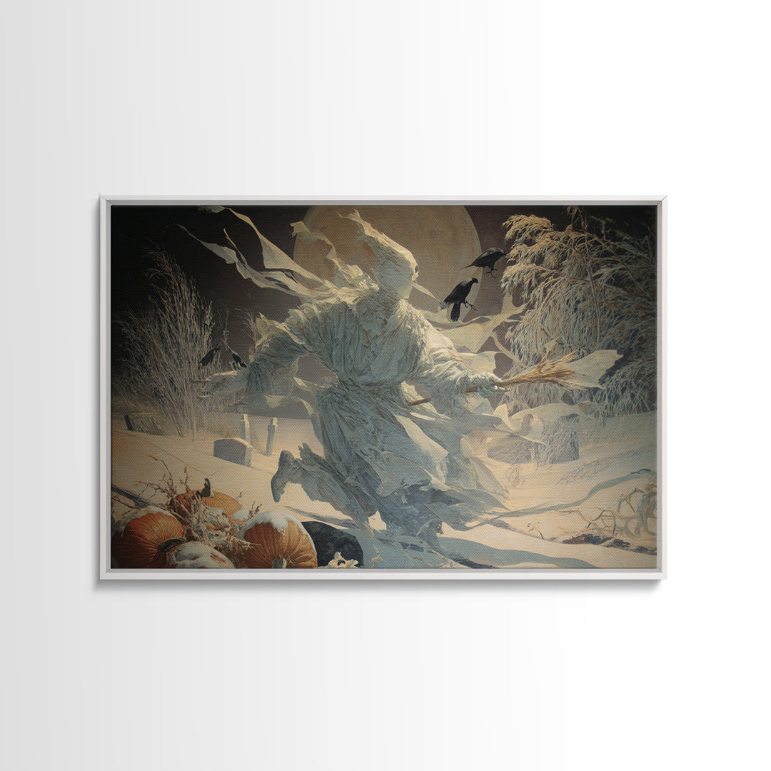 Frozen Halloween, Symbolist Gothic Landscape, Landscape Wall Art, Dark Fantasy Wall Art, Framed Canvas Print, Halloween Wall Art
