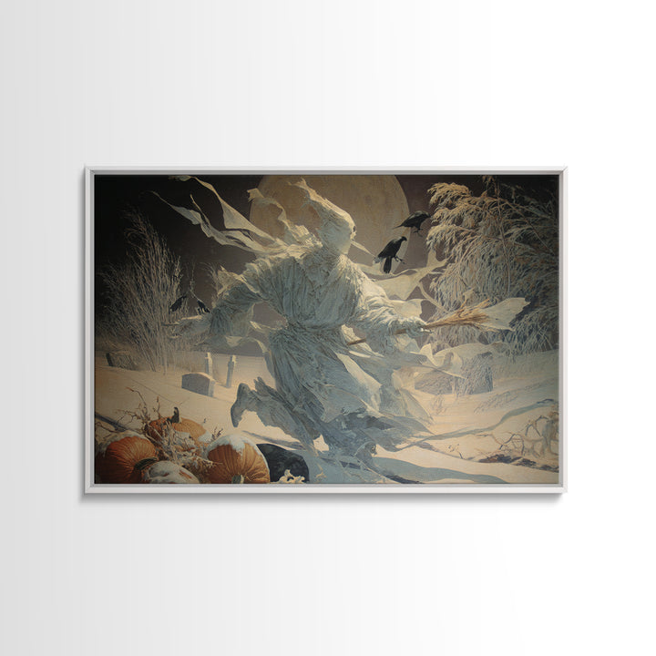 Frozen Halloween, Symbolist Gothic Landscape, Landscape Wall Art, Dark Fantasy Wall Art, Framed Canvas Print, Halloween Wall Art