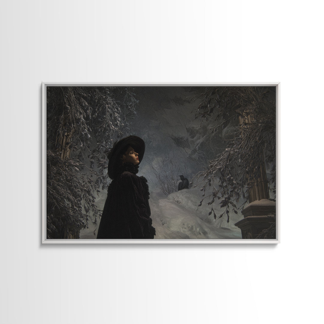 Frozen Halloween, Dark Symbolist Art, Landscape Wall Art, Gothic Horror Wall Art, Canvas Print, Halloween Wall Art