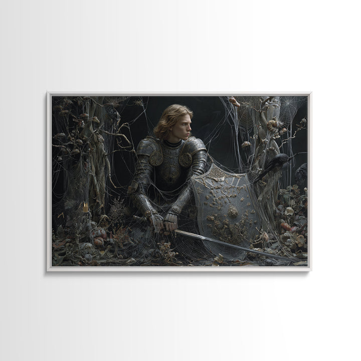 The Spider Knight, Symbolist Gothic Landscape, Landscape Wall Art, Gothic Horror Wall Art, Canvas Print, Halloween Wall Art