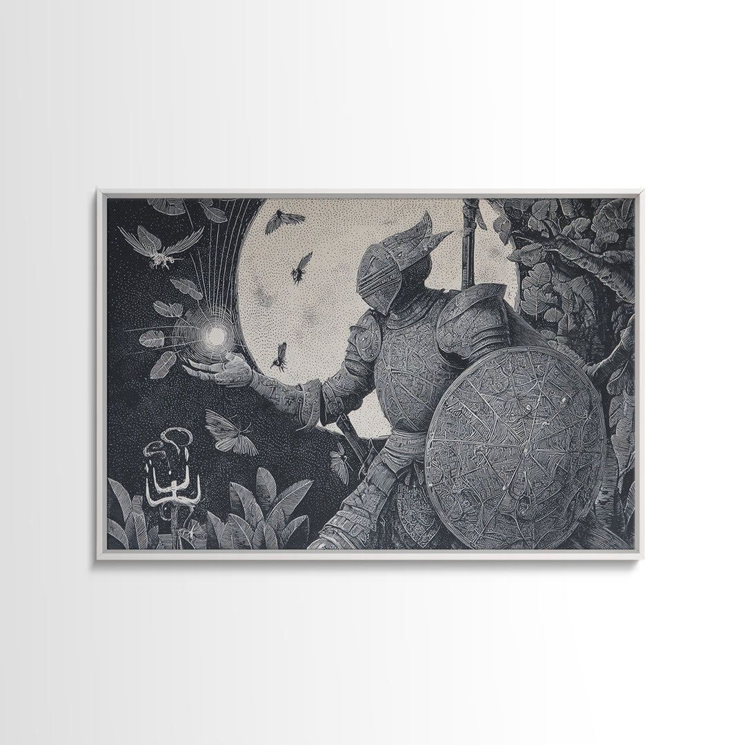 The Spider Knight, Victorian Macabre Art, Landscape Wall Art, Dark Fantasy Wall Art, Framed Canvas Print, Halloween Wall Art