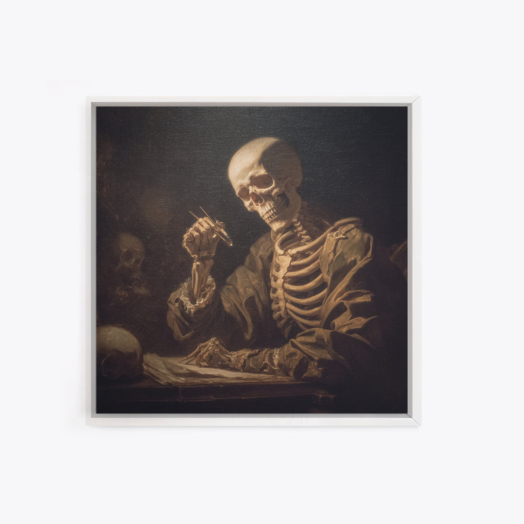 The Bone Sculptor, Gothic Nightmare Art, Square Wall Art, Dark Fantasy Wall Art, Canvas Print, Halloween Wall Art, Gothic Home Decor