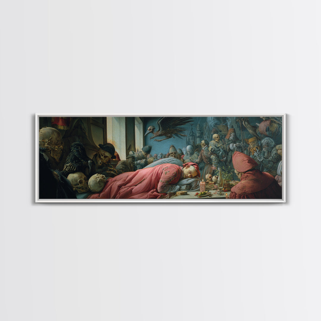 The Dream Eater, Danse Macabre Art, Extra Wide Wall Art, Dark Halloween Decor, Canvas Print, Halloween Wall Art