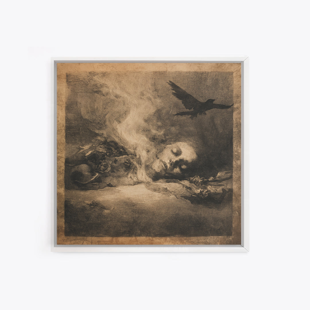 The Dream Eater, Symbolist Dream Art, Square Wall Art, Macabre Wall Art, Canvas Print, Halloween Wall Art, Statement Wall Art