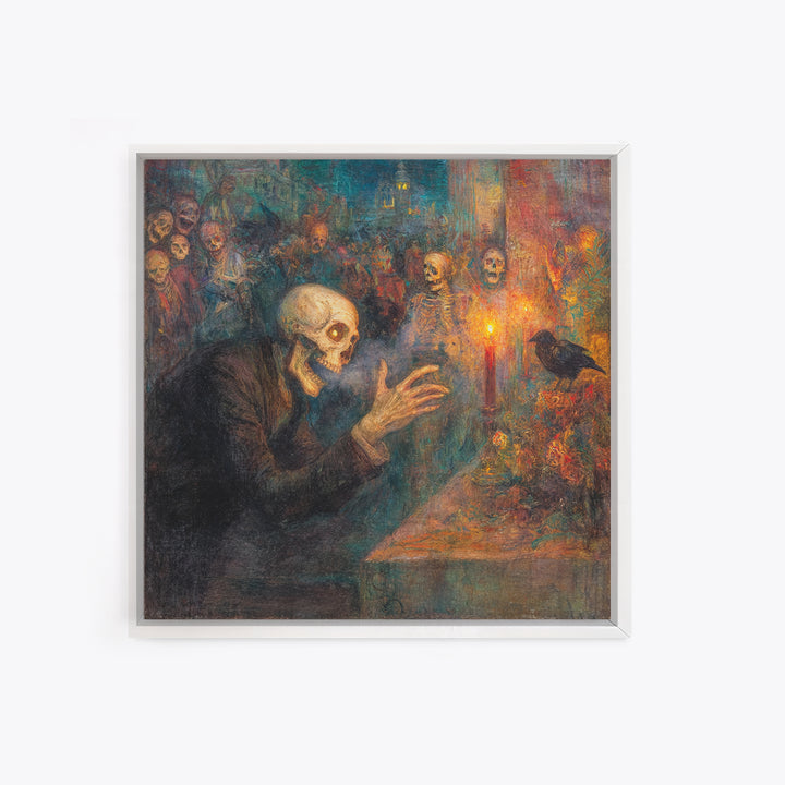 The Dream Eater, Grotesque Carnival Art, Square Wall Art, Dark Halloween Decor, Canvas Print, Halloween Wall Art, Collectible Wall Decor