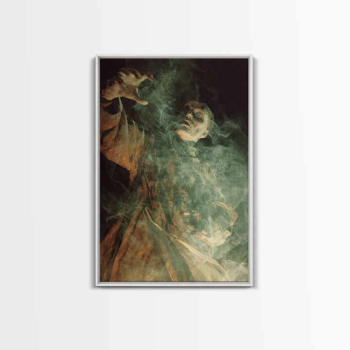 The Dream Eater, Expressionist Gothic Art, Vertical Wall Art, Macabre Wall Art, Framed Canvas Print, Halloween Wall Art