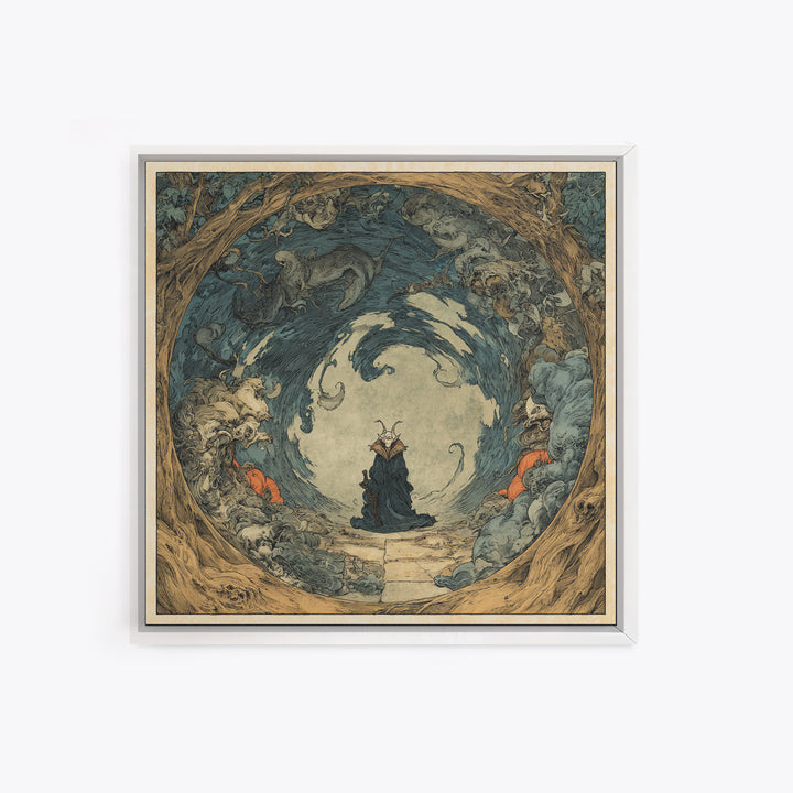The Dream Eater, Gothic Storybook Art, Square Wall Art, Gothic Horror Wall Art, Canvas Print, Halloween Wall Art, Seasonal Home Decor