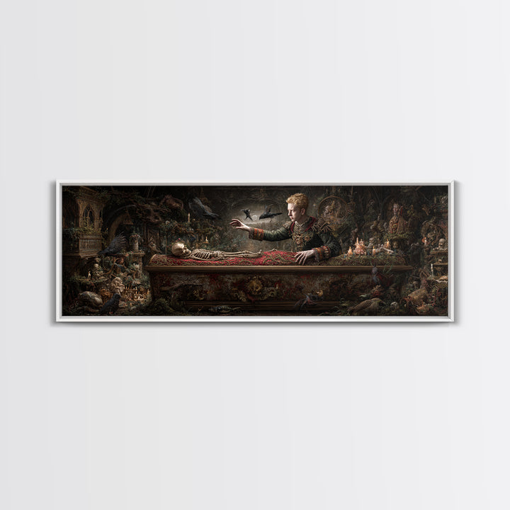 The Royal Coffin Maker, Medieval Grotesque Art, Extra Wide Wall Art, Gothic Horror Wall Art, Canvas Print, Halloween Wall Art