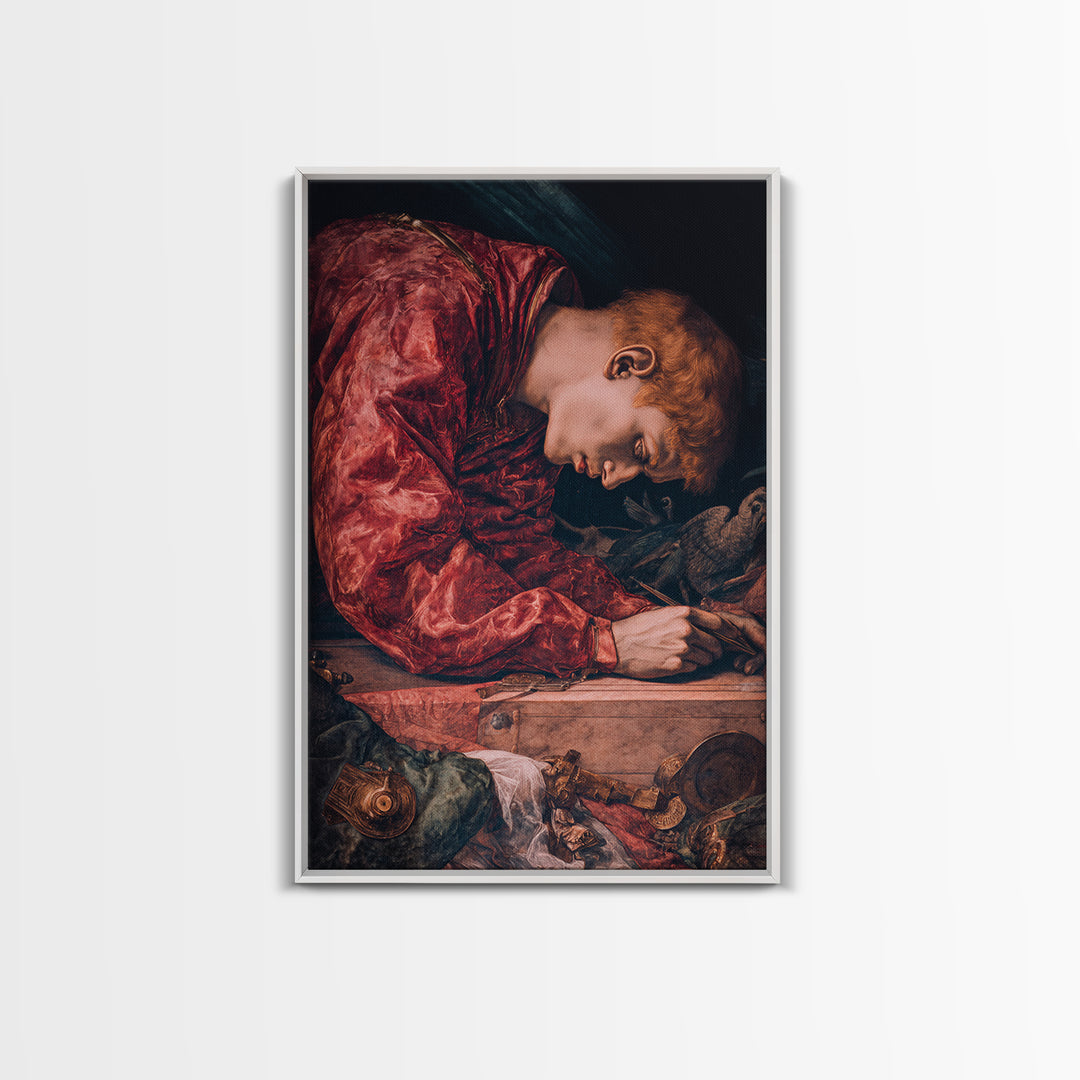 The Royal Coffin Maker, Dark Renaissance Art, Vertical Wall Art, Macabre Wall Art, Canvas Print, Halloween Wall Art