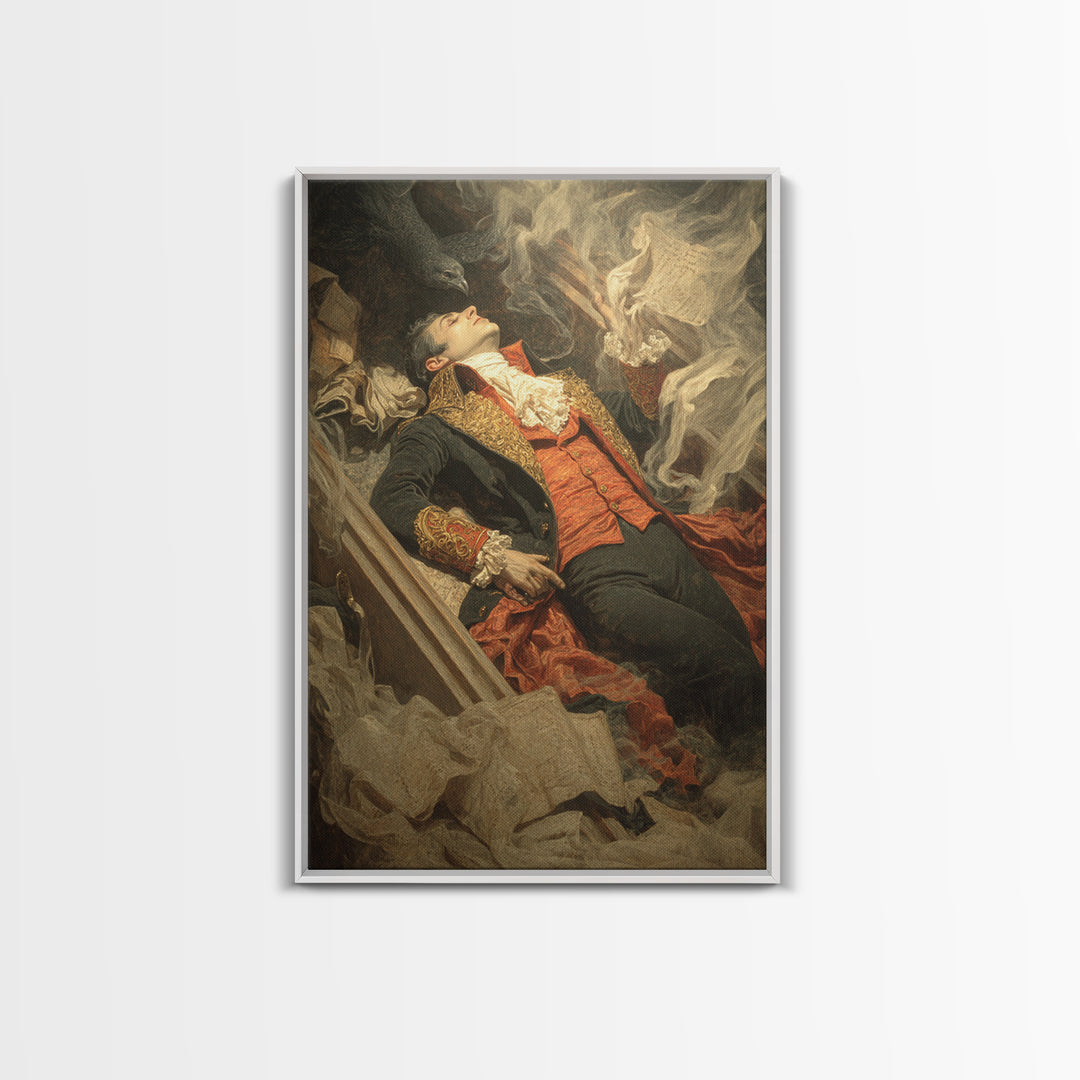The Royal Coffin Maker, Gothic Nightmare Art, Vertical Wall Art, Dark Halloween Decor, Framed Canvas Print, Halloween Wall Art